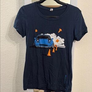 Navy Blue Graphic Tee with Miata Car Design